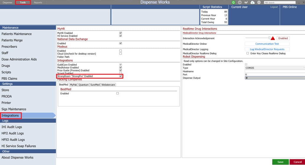 How do I activate POS Works integration to support the 60 Day Dispense ...